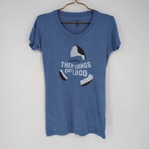 Captain Morgan Loco Nut Blue Women's Round Neck Graphic T-Shirt - Size M - GUC